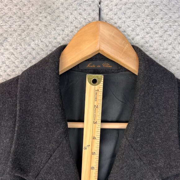 VTG GGG Clothes Wool Cashmere Mens Single Breasted Coat 44R Gray Lined Classic - Picture 5 of 16